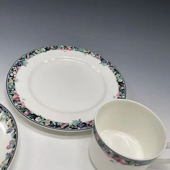 Mikasa Orchard Mural Teacup Cup & Saucer & Salad Plate 3-pc Set Luncheon - Picture 4 of 12